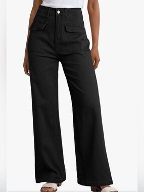 NWT Dokotoo Cargo Baggy Wide Leg high waisted stretch pants, size 6